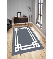 Dijital Baskılı Yıkanabilir Kaymaz Modern Renkli Salon Halısı Mutfak Halısı Yolluk ND-HY-1158 (Gri)