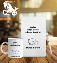 Kişiye Özel Burç Tasarımlı Esprili Defter Kalem Ve Kupa Hediye Seti (Model 12)