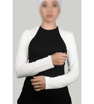Uzun Kollu Tesettür Bolero (Beyaz)