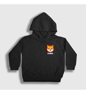 Presmono Unisex Çocuk Beyaz Shiba Inu Bitcoin Kapüşonlu Sweatshirt 264348tt (Siyah)