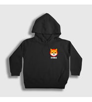 Presmono Unisex Çocuk Beyaz Shiba Inu Bitcoin Kapüşonlu Sweatshirt 264348tt (Siyah)