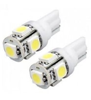T10 5050 5 Smd Led'li Evrensel Park Lambası Beyaz Kırmızı Mavi Yeşil Turuncu Işık Dipsiz Ampul 2 Adet (Beyaz)