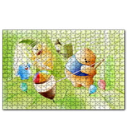 Cakapuzzle Ayı Bubu ve Topaçlar  Puzzle Yapboz MDF (Ahşap) (500 Parça)