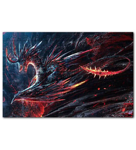 Cakapuzzle Alevden Yapılmış Ürkütücü Ejderha Puzzle Yapboz MDF (Ahşap) (255 Parça)