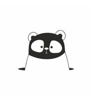 Panda Araba Sticker siyah 15x11 CM (Siyah)