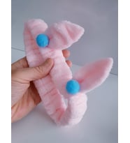 MAGRİB tavşan kulaklı peluş saç bandı (Pembe)