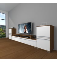 Decoraktiv Ekoflex On2 Mdf Tv Ünitesi Tv Sehpası (Beyaz - Kahverengi)