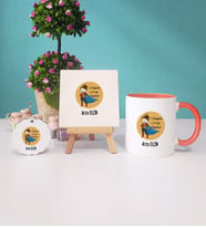 Öğretmenler Günü Hediyesi Kupa Bardak Lacivert Dekoratif Taş Baskı Anahtarlık (Model 6)