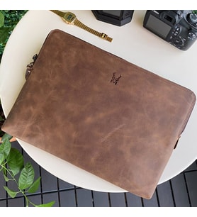 Modica Renton - Hakiki Deri MacBook Çantası (Kahverengi)