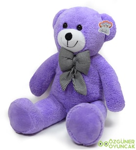 Özgüner 80 cm papyonlu ayıcık(%100 yerli) (Lila)