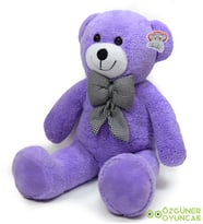 Özgüner 80 cm papyonlu ayıcık(%100 yerli) (Lila)