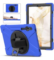 Samsung Galaxy Tab S7 Plus T970 T975 T977 Kılıf Defender Askılı Zırhlı Tank Case (Mavi)