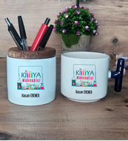 Kimya Mühendisi Hediye Sepeti Kupa Bardak T Kulplu, Kalemlik Hediyeleri Mühendisler Günü Hediyesi (Model 2)