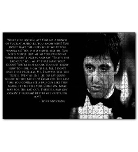 Cakapuzzle Yaralı Yüz Tony Montana Sözü  Puzzle Yapboz MDF (Ahşap) (500 Parça)