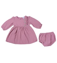 AD23261 Kız Bebek Elbise 3-6/6-9/9-12/18-24 AY (Mercan)