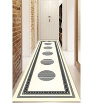 Dijital Baskılı Kaymaz Taban Yıkanabilir Modern Yolluk Ve Koridor Halısı NDU-SD-1081 (Krem)