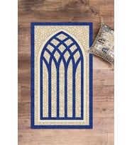 EVDEYA Dijital Baskılı Yıkanabilir Şık Motifli Seccade Namazlık 70x130 cm, SECCADE-19-GRİ, (Mavi)