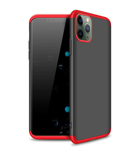 Apple iPhone 11 Pro Max GKK Kılıf 360 Derece Tam Koruma (Kırmızı-Siyah)
