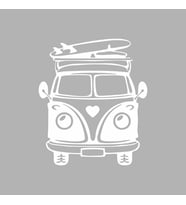 Karavan Araba Sticker  siyah 17x20 CM (Beyaz)