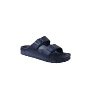 Unisex Terlik Çift Bantlı Tokalı Ayarlanabilir Hafif Esnek Yumuşak Sandalet 133 (Lacivert)