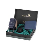 Polo Air Logolu Klasik Erkek Cüzdan Kemer Çakmak Set CM-17 (Lacivert)