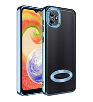 Galaxy A03 Kılıf Kamera Korumalı Logo Gösteren Zore Omega Kılıf (Koyu Mor)