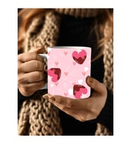 Kalp Şeklinde 3 Boyutlu Tasarım Seramik Kupa Mug - Hediyelik Kupa Bardak (03)