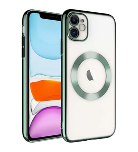 Apple iPhone 11 için Magsafe ile uyumlu Kılıf Kamera Koruma Hoparlör Filitreli K (Renksiz)