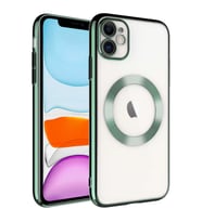 Apple iPhone 11 için Magsafe ile uyumlu Kılıf Kamera Koruma Hoparlör Filitreli K (Renksiz)