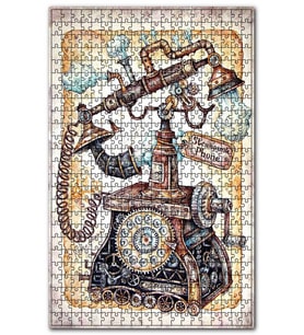 Cakapuzzle Fantastik Nostalj Çevirmeli Telefon Görseli Puzzle Yapboz MDF (Ahşap) (1000 Parça)