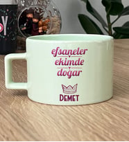 Kişiye Özel Terazi Akrep Burcu Hediye Pastel Fincan Doğum Günü Hediyesi (Yeşil)