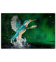 Cakapuzzle Havalanan Sinekkuşu ve Su Damlacıkları  Puzzle Yapboz MDF (Ahşap) (1000 Parça)