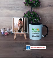 Petrol ve Doğalgaz Mühendisi Fotoğraflı Dekoratif Taş, Kupa Bardak Beyaz Hediye (Model 11)