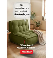 Xpermate Zen Sırtlı Minder Koltuk İskandinav Tarzı Ergonomik Yer Koltuğu Sırtlıklı Oturma Minderi 80X60 (Yeşil)