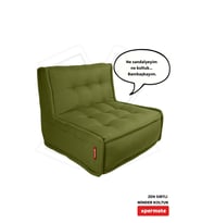 Xpermate Zen Sırtlı Minder Koltuk İskandinav Tarzı Ergonomik Yer Koltuğu Sırtlıklı Oturma Minderi 80X60 (Yeşil)