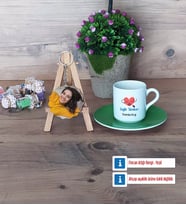 Sağlık Teknikeri Türk Kahvesi Fincanı Ahşap Altlıklı ve Fotoğraflı Ahşap Anahtarlık HediyeTıp Bayramı Hediyesi (Model 9)