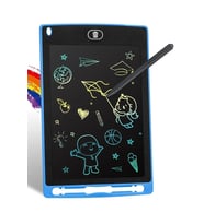 12 Inc Renkli Lcd Grafik Dijital Kalemli Çizim Tableti Yazı Tahta Not Yazma Eğitim Tableti (Mavi)