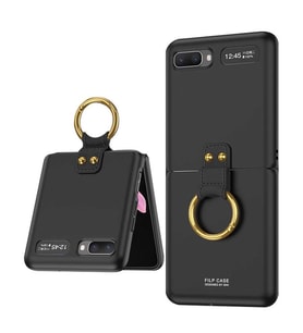 Galaxy Z Flip Kılıf Zore Flip Ring Kıpta Kılıf (Siyah)