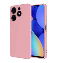 Tecno Spark 10 Pro Kılıf Kamera Korumalı iÇi Süet Dokulu Lansman Tipi Silikon (Pembe)