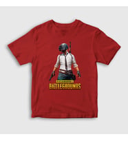 Presmono Unisex Çocuk Beyaz Cover Pubg T-Shirt 30250tt (Kırmızı)