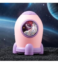 Livava Roket Kilitli Işıklı Kumbara, 17x10 (Pembe)
