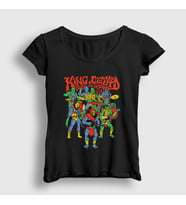 Presmono Kadın Beyaz Band King Gizzard And The Lizard Wizard T-Shirt 489121tt (Siyah)