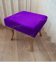 Ayak Ucu Kapı Önü Antre Düz Bench Puf Gold Ayak (Lila)
