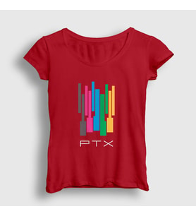 Presmono Kadın Beyaz Colors Pentatonix T-Shirt 74973tt (Kırmızı)