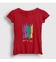 Presmono Kadın Beyaz Colors Pentatonix T-Shirt 74973tt (Kırmızı)