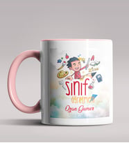 Kişiye Özel Sınıf Öğretmeni Tasarımlı Siyah Renk Kupa Bardak 8 (Pembe)