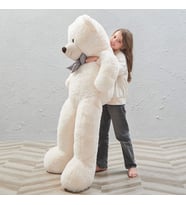 SOLE 160 Cm Papyonlu Peluş Ayıcık- İthal Kumaş - Premium Koleksiyon Hediyelik Ayı (% 100 YERLİ) (Beyaz)