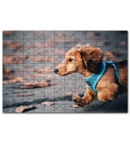 Cakapuzzle Koşan Sevimli Kahverengi Köpek Puzzle Yapboz MDF (Ahşap) (1000 Parça)