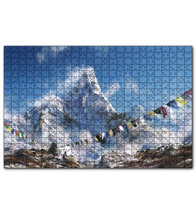 Cakapuzzle Himalayalarda Dua Bayrakları  Puzzle Yapboz MDF (Ahşap) (500 Parça)