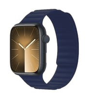 Apple Watch 10/11 42mm-38/40/41mm Kordon FineWoven İnce Dokuma Manyetik Baklalı (Lacivert)